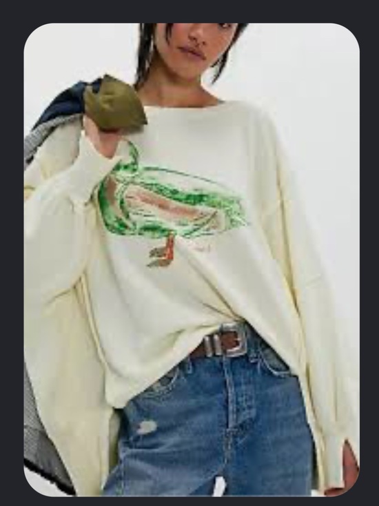 Free People Tops - Free People Camden Mallard Duck Graphic Sweatshirt
